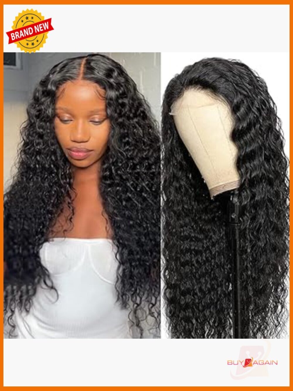 Deep Wave Lace Front Wig Human Hair 180% Density HD Lace Glueless Natural